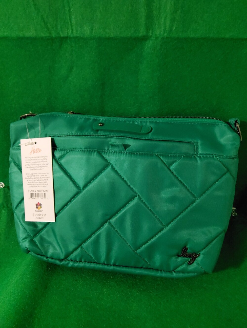 Lug Flare 2 Crossbody, Kelly Green, With 2 Straps